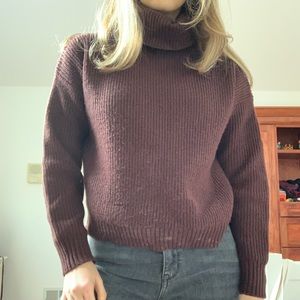 Chunky brown turtleneck